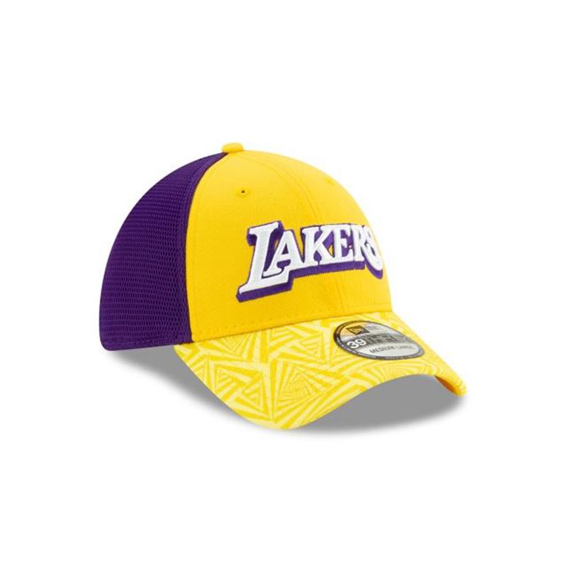 NBA Los Angeles Lakers 2019 Authentics City Series 39Thirty Stretch Fit (BJQ6846) - Yellow New Era Caps